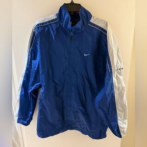 Nike Men's vintage Windbreaker in Blue and White